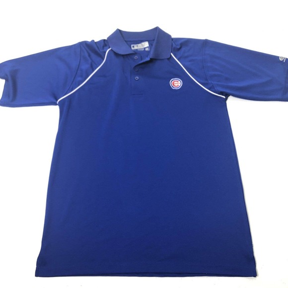 Men’s Size Medium MLB Chicago Cubs True Fan Short Sleeve Baseball Polo Shirt - Picture 1 of 11